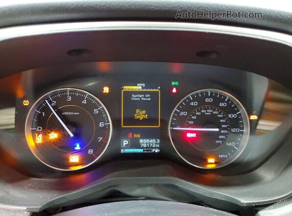 JF2GTAMC4K8260679 2019 SUBARU CROSSTREK Burgundy ხელსაწყოთა პანელის ხედი