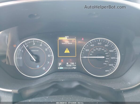 JF2GTAMC9K8258846 2019 SUBARU CROSSTREK White უკანა სავარძლების ხედი
