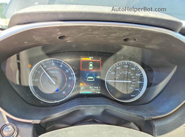 JF2GTAMC9K8366982 2019 SUBARU CROSSTREK Black ხელსაწყოთა პანელის ხედი
