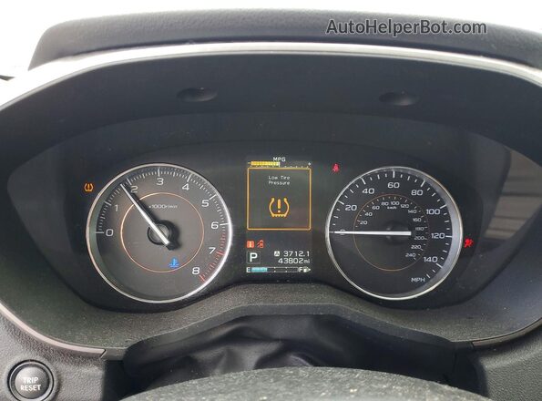 JF2GTANC7K8387537 2019 SUBARU CROSSTREK Белый Вид щитка приборов