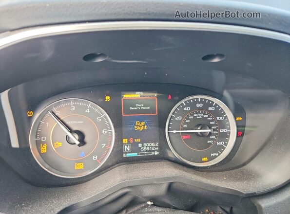 JF2GTANC9KH332247 2019 SUBARU CROSSTREK Gray ხელსაწყოთა პანელის ხედი