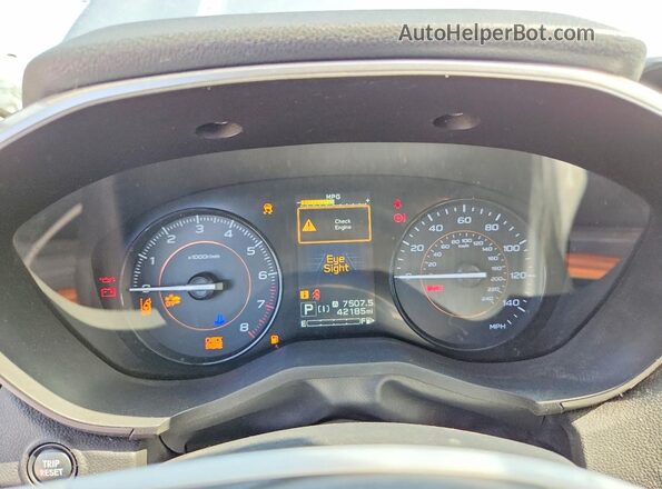 JF2GTAPC1M8291516 2021 SUBARU CROSSTREK Silver Вид щитка приладів