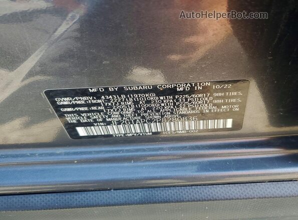 JF2GTAPC2P8280836 2023 SUBARU CROSSTREK Charcoal VIN sticker view