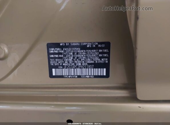 JF2GTAPC2PH211807 2023 SUBARU CROSSTREK Gold Widok komory silnika