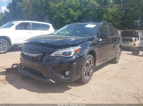 JF2GTHMCXM8288935 2021 SUBARU CROSSTREK Black წინა მარცხენა ხედი სამი მეოთხედიდან