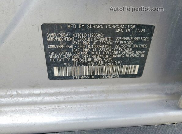 JF2GTHNC5M8296309 2021 SUBARU CROSSTREK Silver Շարժիչի բաժամունքի տեսք