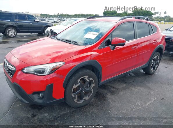 JF2GTHNCXMH364944 2021 SUBARU CROSSTREK Red წინა მარცხენა ხედი სამი მეოთხედიდან