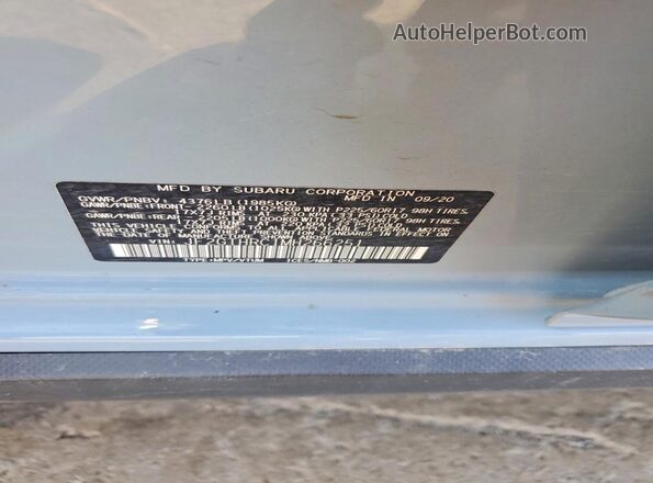 JF2GTHRC1MH266251 2021 SUBARU CROSSTREK Blue Widok naklejki z numerem VIN