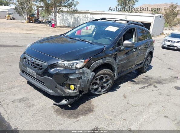 JF2GTHRC1NH271709 2022 SUBARU CROSSTREK Black წინა მარცხენა ხედი სამი მეოთხედიდან