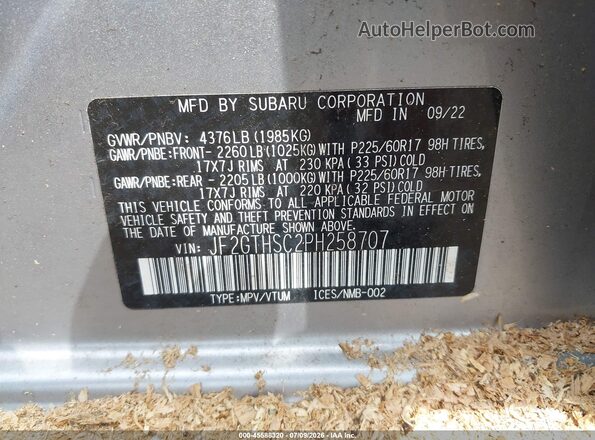 JF2GTHSC2PH258707 2023 SUBARU CROSSTREK Silver Շարժիչի բաժամունքի տեսք