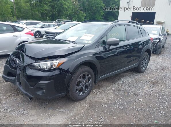JF2GTHSC5NH216738 2022 SUBARU CROSSTREK Black Առջևի ձախ երեք քառորդ տեսարան