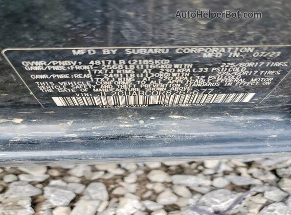 JF2GUABC0R8265677 2024 SUBARU CROSSTREK Black Widok naklejki z numerem VIN