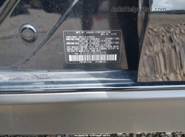 JF2GUADC9R8324335 2024 SUBARU CROSSTREK Black Vista del compartimento del motor