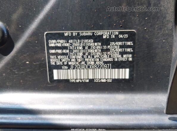 JF2GUADCXR8220971 2024 SUBARU CROSSTREK Серый Вид подкапотного пространства