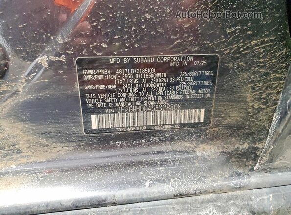 JF2GUHDC4S8328808 2025 SUBARU CROSSTREK Gray VIN կոդի պիտակի տեսք