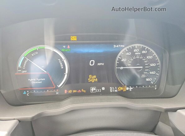 JF2GUSGD4T8235063 2026 SUBARU CROSSTREK Green Вид щитка приладів