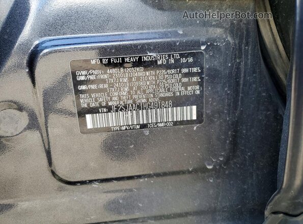JF2SJAAC1HG491848 2017 SUBARU FORESTER Gray Engine compartment view