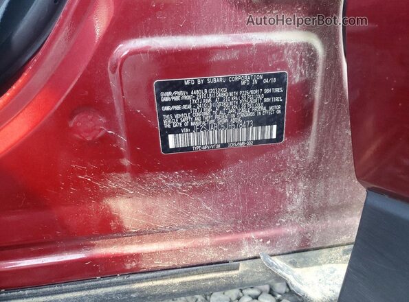 JF2SJABC5JH578473 2018 SUBARU FORESTER Maroon VIN կոդի պիտակի տեսք