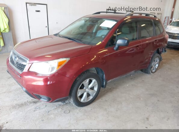JF2SJABC6GH520767 2016 SUBARU FORESTER Red Առջևի ձախ երեք քառորդ տեսարան