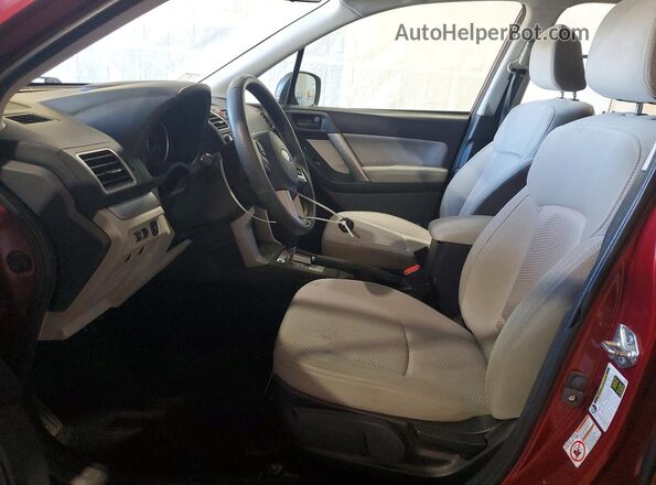 JF2SJABC6HH596085 2017 SUBARU FORESTER Red Vista interior delantera