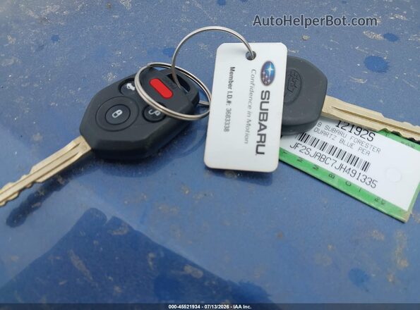 JF2SJABC7JH491335 2018 SUBARU FORESTER Blue Вид панелі приладів