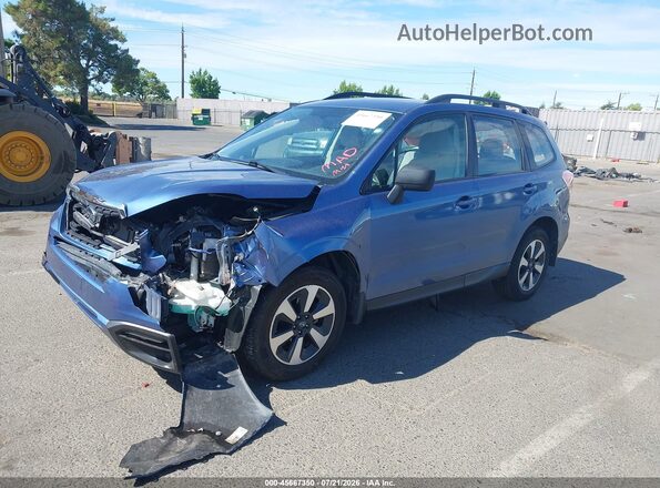 JF2SJABC8JH584431 2018 SUBARU FORESTER Blue წინა მარცხენა ხედი სამი მეოთხედიდან