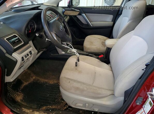 JF2SJADCXGH418241 2016 SUBARU FORESTER Maroon Front interior view
