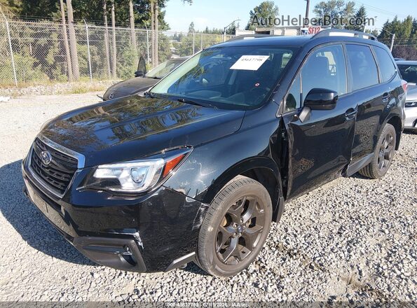 JF2SJAEC0JH445910 2018 SUBARU FORESTER Black წინა მარცხენა ხედი სამი მეოთხედიდან