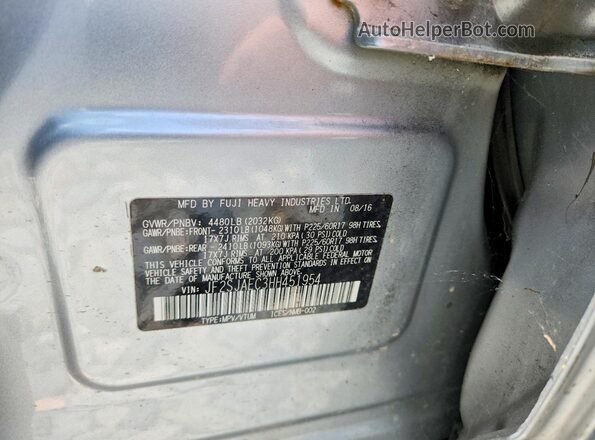 JF2SJAEC3HH451954 2017 SUBARU FORESTER Silver Vista de la etiqueta del VIN