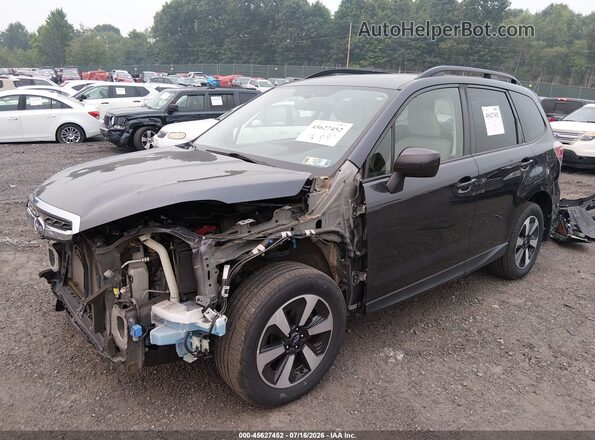 JF2SJAEC3JH543457 2018 SUBARU FORESTER Gray Առջևի ձախ երեք քառորդ տեսարան