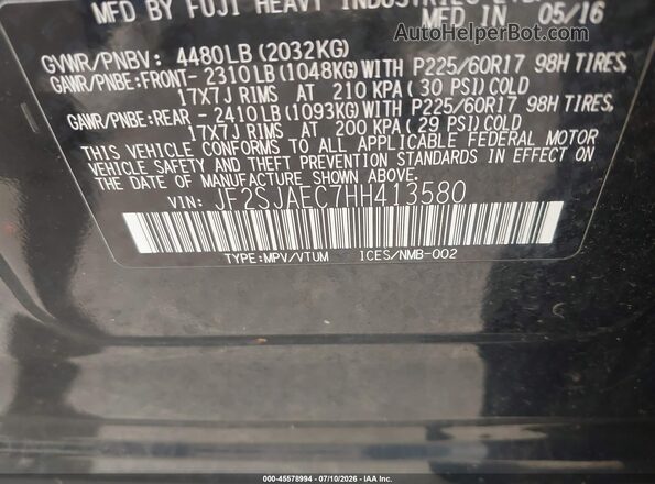 JF2SJAEC7HH413580 2017 SUBARU FORESTER Black Շարժիչի բաժամունքի տեսք