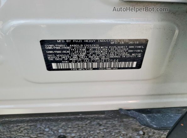 JF2SJAEC7HH416544 2017 SUBARU FORESTER White VIN sticker view