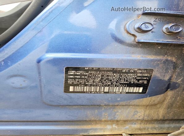 JF2SJAEC7JH479021 2018 SUBARU FORESTER Blue Вид наклейки з VIN-кодом