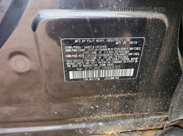 JF2SJAGC1HH468703 2017 SUBARU FORESTER Gray Engine compartment view