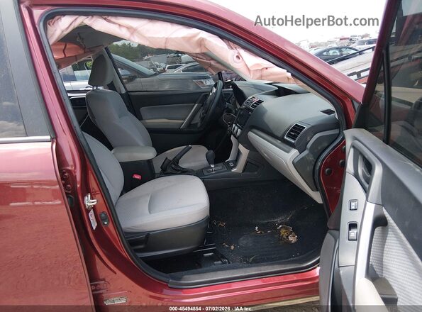 JF2SJAGC9HH553935 2017 SUBARU FORESTER Maroon წინა სალონის ხედი