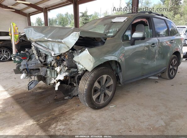JF2SJAGC9HH804498 2017 SUBARU FORESTER Green წინა მარცხენა ხედი სამი მეოთხედიდან