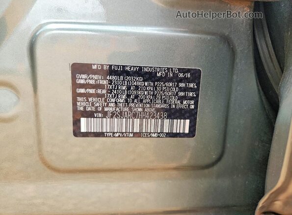 JF2SJARC7HH423438 2017 SUBARU FORESTER Green VIN sticker view
