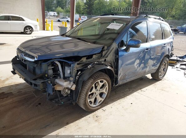 JF2SJAWC3JH482156 2018 SUBARU FORESTER Blue Առջևի ձախ երեք քառորդ տեսարան