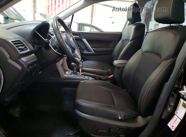 JF2SJGEC1JH403037 2018 SUBARU FORESTER Black წინა სალონის ხედი