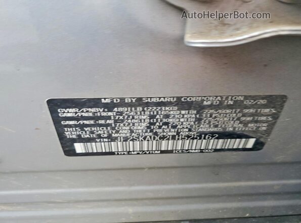 JF2SKADC2LH525162 2020 SUBARU FORESTER Silver Widok wnętrza 360 stopni