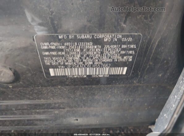 JF2SKADC6LH557662 2020 SUBARU FORESTER Gray ძრავის განყოფილების ხედი