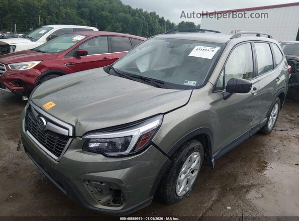JF2SKADC9MH415338 2021 SUBARU FORESTER Green წინა მარცხენა ხედი სამი მეოთხედიდან