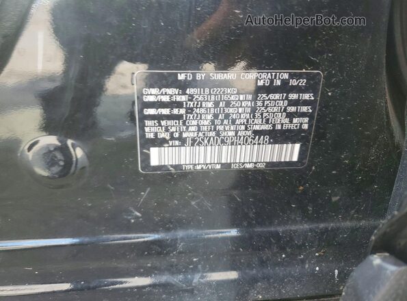 JF2SKADC9PH406448 2023 SUBARU FORESTER Gray VIN sticker view