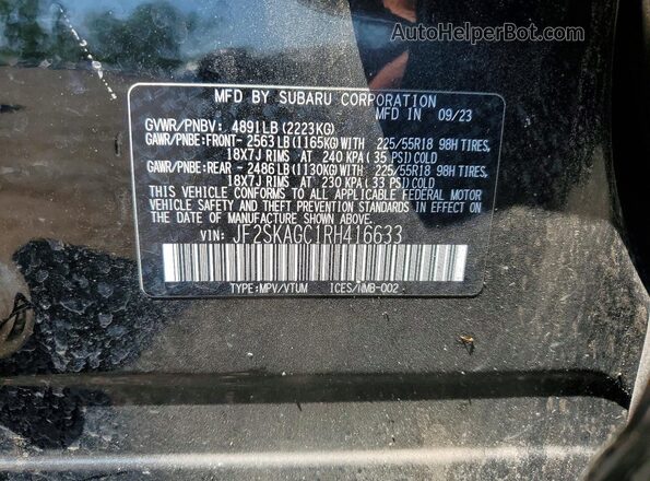 JF2SKAGC1RH416633 2024 SUBARU FORESTER Black Engine compartment view