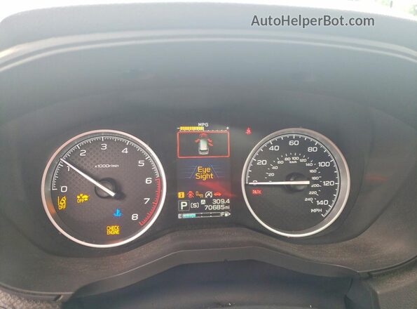 JF2SKAGCXKH413266 2019 SUBARU FORESTER Серый Вид щитка приборов