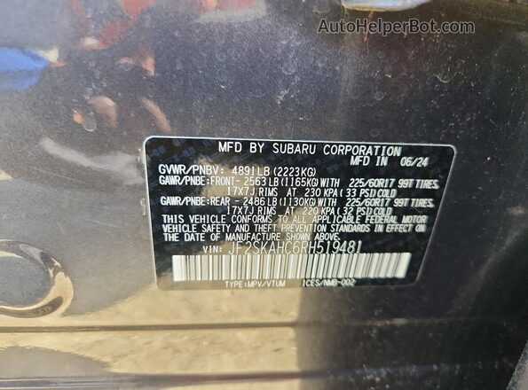 JF2SKAHC6RH519481 2024 SUBARU FORESTER Gray Вид підкапотного простору