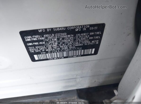 JF2SKAJC0MH527756 2021 SUBARU FORESTER White Vista del compartimento del motor