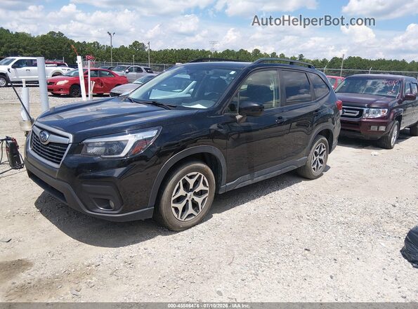 JF2SKAJC0MH564922 2021 SUBARU FORESTER Black წინა მარცხენა ხედი სამი მეოთხედიდან