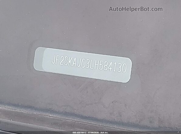JF2SKAJC3LH584130 2020 SUBARU FORESTER Gray Vista del compartimento del motor