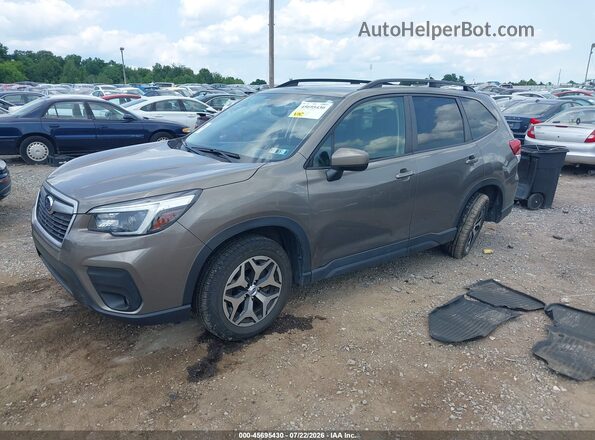 JF2SKAJC4MH584672 2021 SUBARU FORESTER Tan Առջևի ձախ երեք քառորդ տեսարան